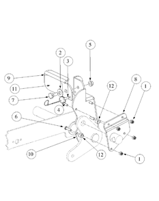 Foot Pedal Deck Lift Assembly Diagram and Parts List for M60-KH 53BB5BDX750-27HP-OHV Cub Cadet Lawn Tractor